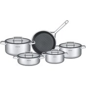 تصویر سرویس قابلمه 9 پارچه استیل کف لیزری عرشیا ARSHIA مدل SS050-3543 ARSHIA