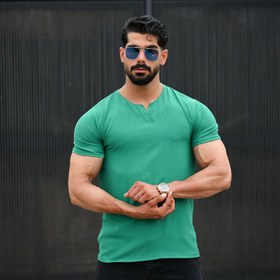 تصویر تیشرت مردانه یقه کوبایی کد 16194 Men's t-shirt with Cuban collar