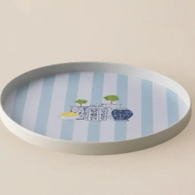 تصویر سینی پذیرایی گرد کارین - رنگارنگ، مادام کوکو،madamcoco 