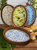 تصویر سینی حصیری بیضی زیبا 