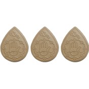 تصویر مهر نماز تربت کربلا مدل اشک طرح یا عباس علیه السلام بسته 3 تایی 