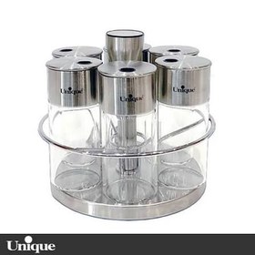 تصویر ست ادویه 6 عددی استیل گردان UN-1620