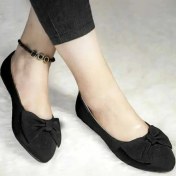 تصویر کفش کالج زنانه نیلا مدل پاپیونی عروسکی 