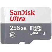 تصویر کارت حافظه microSDXC سن دیسک مدل Ultra کلاس 10 استاندارد UHS-I U1 سرعت 100MBps ظرفیت 256 گیگابایت 