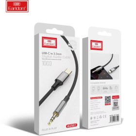 تصویر کابل تبدیل Type-C به AUX ارلدام ET-AUX61 طول 1 متر Earldom ET-AUX61 AUX To Type-C 1m Cable