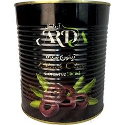 تصویر زیتون سیاه اسلایس قوطی اردا 