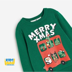 تصویر بافت سبز بچگانه کریسمسی H&M - سایز 4 سال تا 8 سال 