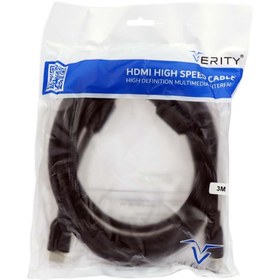 تصویر کابل HDMI وریتی مدل VERITY طول 3 متر VERITY HDMI HIGH SPEED VABLE 3M