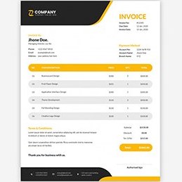 تصویر فاکتور و صورتحساب چند منظوره – Modern corporate business invoice 