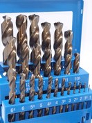 تصویر چعبه مته 25 عددی مته آهن و استیل 5% کبالتدار برند TAM سایز 1 تا 13 25 PCS HSS 5% Co Drill bit set