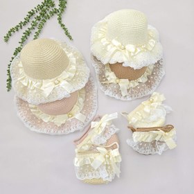 تصویر ست کلاه و کیف حصیری 