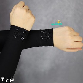 تصویر ساق دست گلدوزی ویسکوز طرح 3 کد 3643 