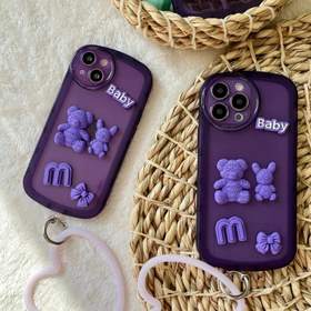 تصویر گارد موبایل مدل cute baby همراه با بند مچی - Iphone 13 Mobile case model cute case