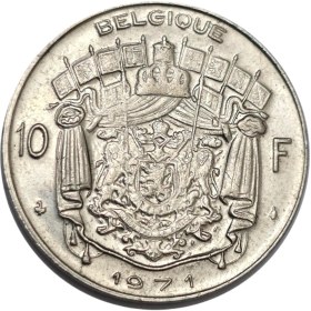 تصویر سکه بلژیک 10 فرانک بلژیک بادوین یکم 