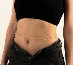 تصویر زنجیر بدن مروارید - سیلور Pearl Waist Chain