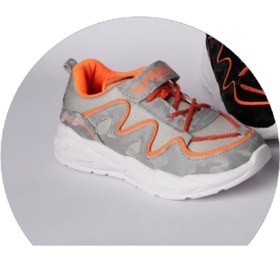 تصویر کفش بچگانه نوجوان بزرگسال مدل اشکی طوسی نارنجی - ۳ 