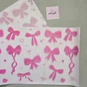 تصویر کاغذ پوستی صورتی پاپیون _سایز 25*70_ پک10 الی 200 عددی 