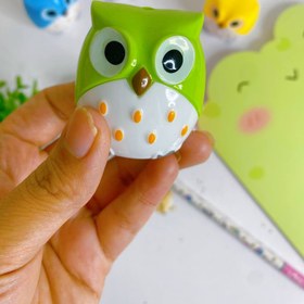 تصویر مداد تراش جغد - سبز 