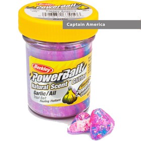 تصویر خمیر برکلی پاور بیت قزل آلا سیر ۱۲۹۰۵۷۳ Berkley PowerBait Natural Scent Garlic Captain America Trout Dough 