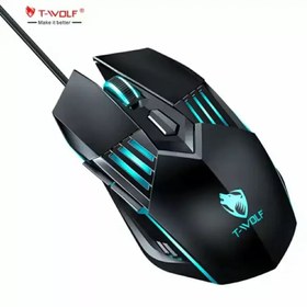 تصویر ماوس گیمینگ G560 تی ولف 6 دکمه 6 بعدی 4 رنگ نوری موس گیم t-wolf Gaming mouse silent g560 twolf 7d