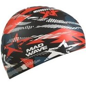 تصویر کلاه شنا مشکی مردانه و زنانه M0553 13 0 01W Silicone Cap Stars ، یک اندازه سیاه Mad Wave 