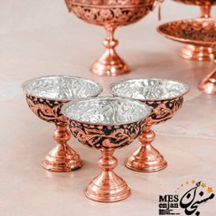 تصویر جام آجیل و هفت سین سیاه قلم مسی 