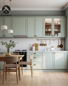 تصویر کابینت نئوکلاسیک سبز پاستیلی حسینی دکور قیمت بر اساس یک متر