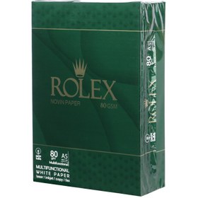 تصویر کاغذ Rolex 80g A5 نوین کاغذ شیراز بسته 500 عددی Rolex 80g A5 Paper Pack of 500