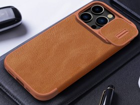 تصویر کیف کلاسوری آیفون 15 پرومکس نیلکین Nillkin Apple iPhone 15 Pro max Qin Pro leather case 