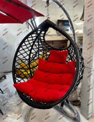 تصویر تاب ریلکسی مونیخ بافت ابریشم تک نفره فلز 