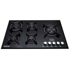 تصویر اجاق گاز تی اند دی مدل TD105E ۵ شعله شیشه ای 