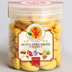 تصویر بادام هندی برشته زعفرانی 140 گرم استوانه ای 