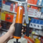 تصویر گریس پمپ نارنجی فشار قوی 12000 PSI گروز مدل HD Groz HD model 12000 PSI high pressure orange grease pump
