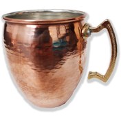 تصویر لیوان ماگ مسی مدل دسته برنجی نانو آلامیس 