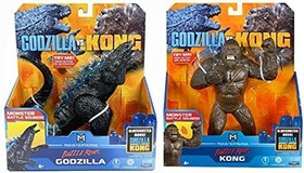 تصویر اسباب بازی گودزیلا و دایناسور کنگ Genericدو بسته Godzilla vs. Kong 2021 Monsterverse 7" Action Figures Bundle - Battle Roar Godzilla & King Kong