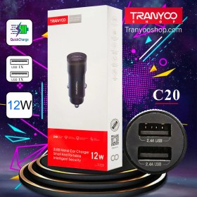 تصویر شارژر فندکی 18وات فست شارژ تک پورت ترانیو مدل T-C20 به همراه کابل شارژ Type-C 