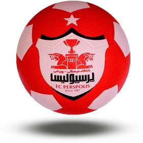 تصویر توپ فوتبال آسفالتی لاستیکی پرسپولیس سایز 3 و 4 Soccer ball