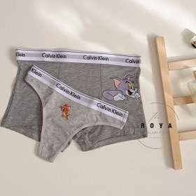 تصویر ست شورت زنانه و مردانه طرح عروسکی جنس نخ پنبه 