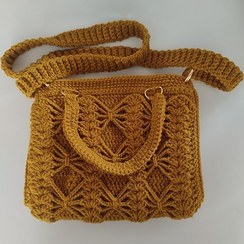 تصویر کیف زنانه بافته شده با کاموا 