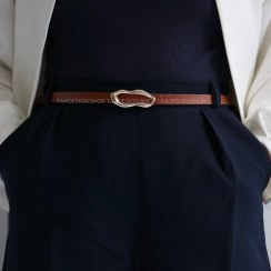 تصویر کمربند زنانه ۱.۵ سانتی متری مدل موج طلایی با سگک خاص 