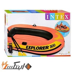 تصویر قایق بادی سه نفره اینتکس مدل Explorer 300 ا Intex Explorer 300 Inflatable Three Person Raft Intex Explorer 300 Inflatable Three Person Raft
