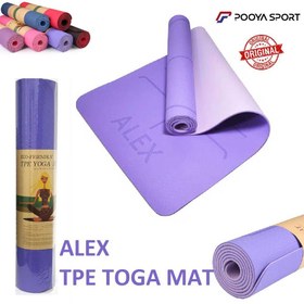 تصویر مت یوگا خارجی TPA دو رو 6 میل ALEX اصل (آبی- یاسی) 