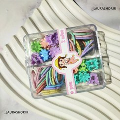 تصویر پک مینی کلیپس و کش میکی موس و گل زنانه و دخترانه Pack of mini clips and Mickey Mouse and flowers for women and girls