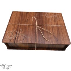 تصویر جعبه هدیه چوبی مناسب دفتر سایز بزرگ 
