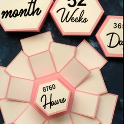 تصویر باکس سوپرایز دخترانه سالگرد ازدواج 3 لایه 