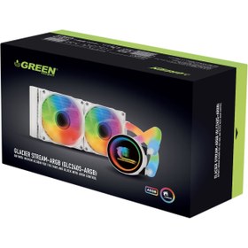 تصویر خنک کننده پردازنده گرین مدل GLACIER 240 STREAM ARGB CPU Cooler Green GLACIER 240 STREAM ARGB