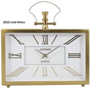تصویر ساعت رومیزی آرتمیس مدل 2032 گلد (طلایی) صفحه وایت (سفید) 