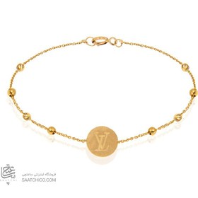تصویر دستبند طلا زنانه طرح لویی ویتون با گوی البرنادو کد LB108 