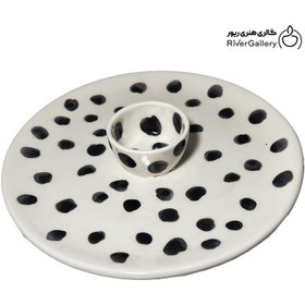 تصویر مزه خوری سرامیکی دست ساز نقطه نقطه 