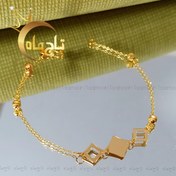 تصویر دستبند لوزی مینیمال طلا ۱۸ عیار 